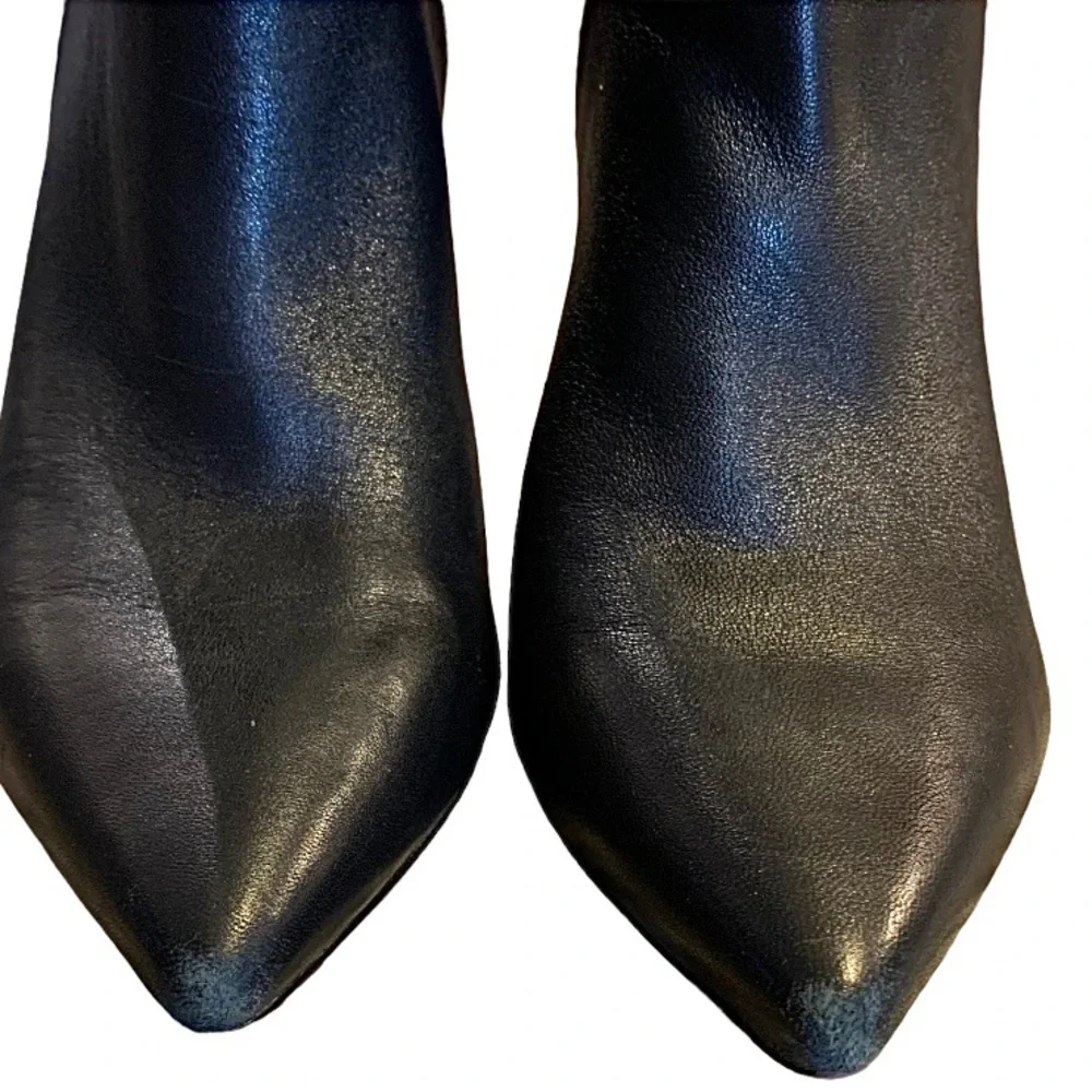 KENNETH COLE NEW YORK Womens Black Riley 85 Stiletto Leather Booties 7M
